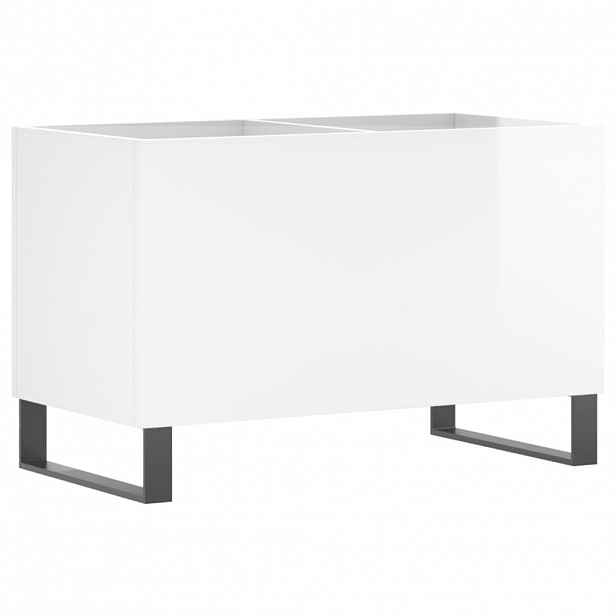 vidaXL Skříňka na LP desky lesklá bílá 74,5x38x48 cm kompozitní dřevo
