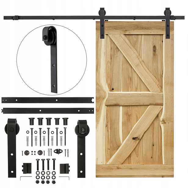 Nástěnný vodicí systém pro posuvné dveře Barn Door černý Old
