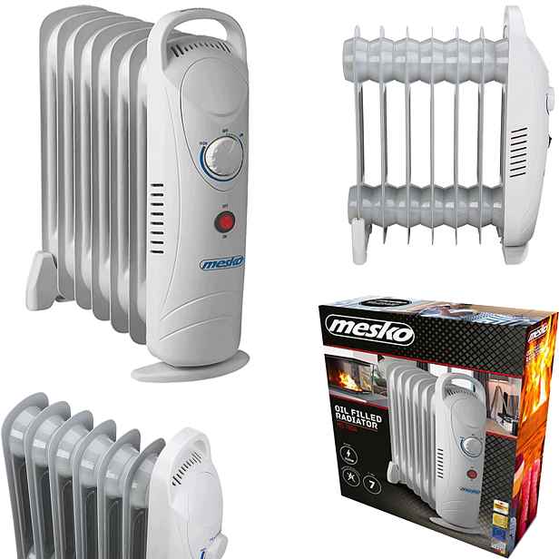 Olejový radiátor 7 žebrový Mesko Ms 7804 Regulace nohy Elektrický 800W