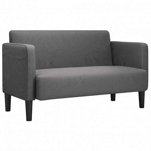 vidaXL Loveseat Sofa tmavě šedé 109 cm manšestrová tkanina