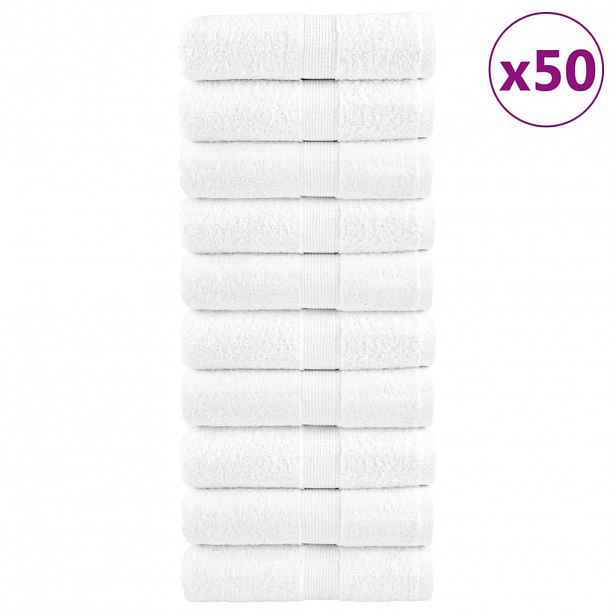 vidaXL Prémiové ručníky pro hosty SOLUND 50 ks bílé 30x50 cm 600 g/m²