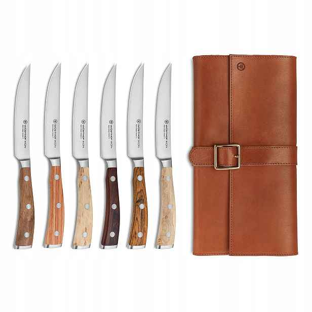 Wusthof Ikon Sada 6 steakových nožů 12 cm v kožené tašce