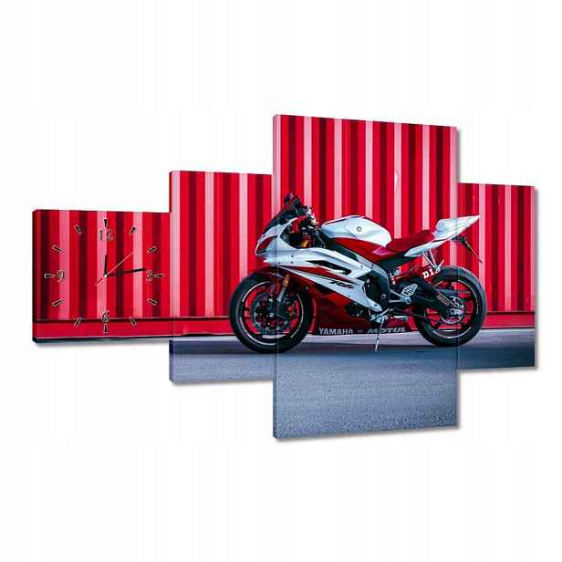 Hodiny 130x80 Bílo-červené Yamaha