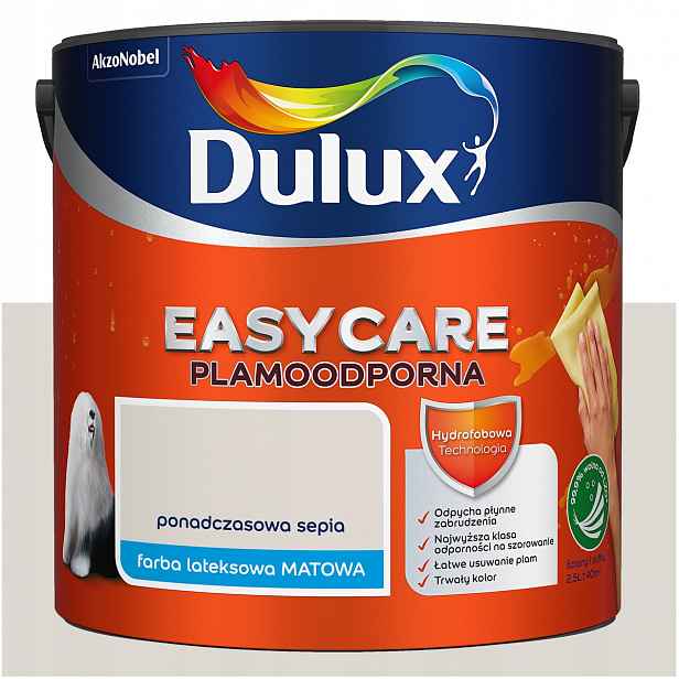 Barva na stěny stropu odolná proti skvrnám Dulux Easycare Nadčasová sépie 5L