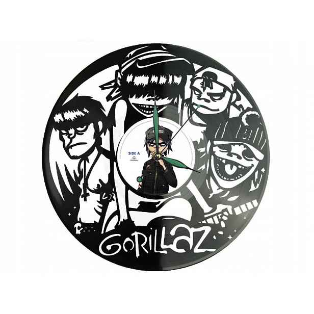 Gorillaz Vinyl Nástěnné hodiny Vinylová deska Unikátní dekorace pro fanoušky Mu