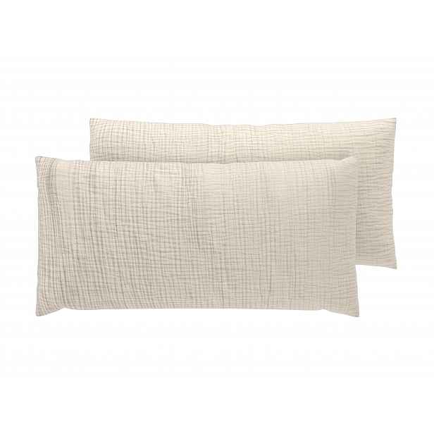 Livarno® Mušelínový potah na polštář pro spánek na boku, 40 x 80 cm, 2 kusy (béžová)