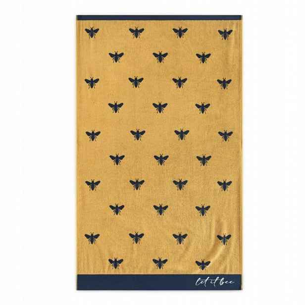 Plážový ručník 100x160 Let it Bee Blue Bee medově modrý 380 g/m2
