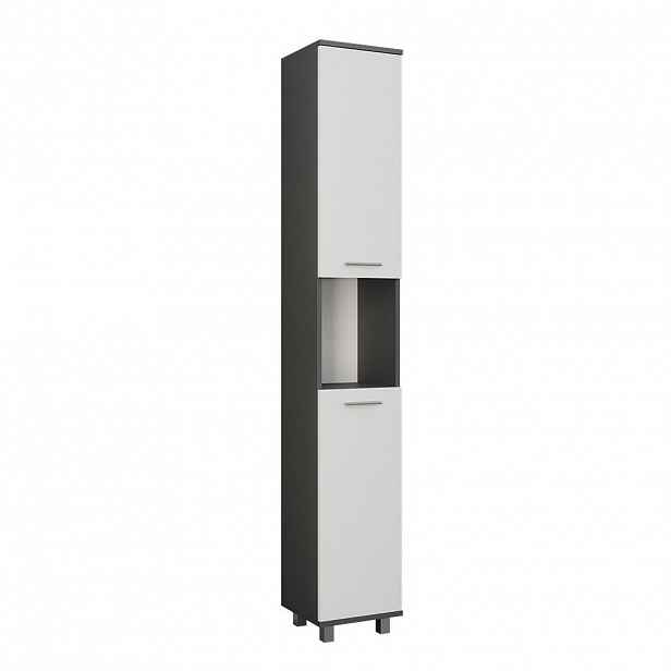 Vicco VYSOKÁ SKŘÍŇKA Ilias Antracitová/bílá 30.2 x 190 cm se 2 dveřmi