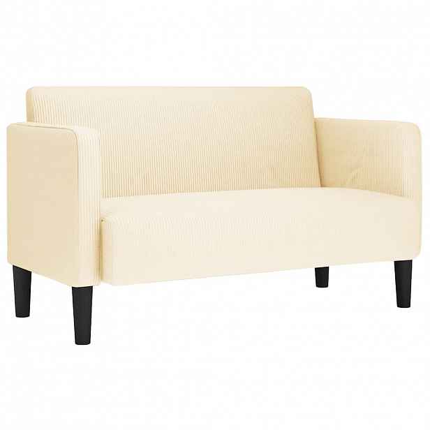 vidaXL Loveseat Sofa krémová 109 cm manšestrová tkanina