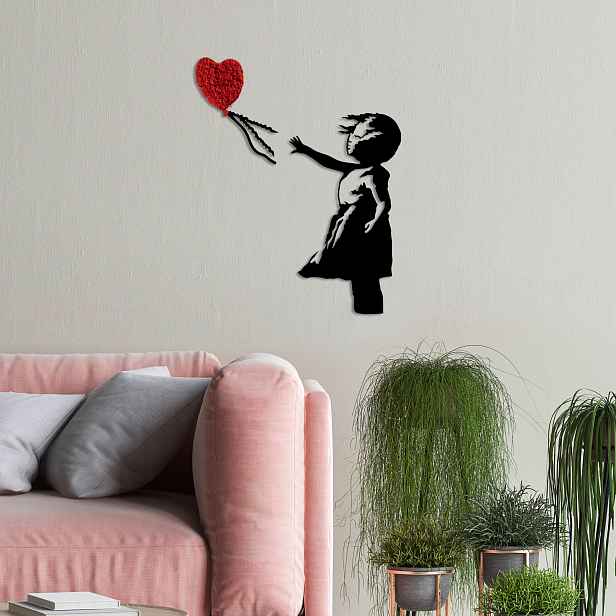 Wallity Nástěnná dekorace Banksy 13-1 černá/červená