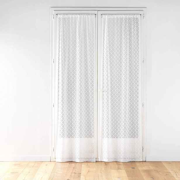 Záclony S Bílým Vzorem, Elegantní, Odolné, 70 X 240 CM, Sada 2 Ks