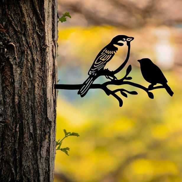 Zahradní dekorace Bird On The Branch 02 - Black