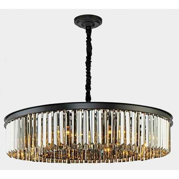 Závěsná lampa Glamour Černá s krystaly Elegance a moderní design