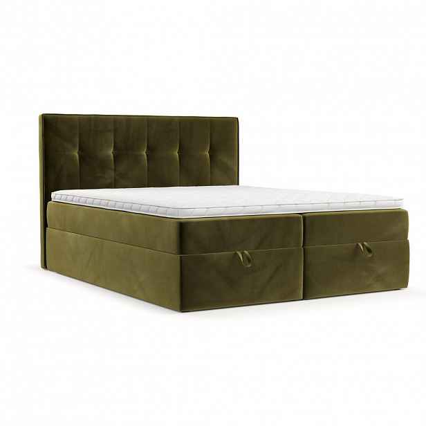 AltaBeds POSTEL BOXSPRING TIVRA 180/200 Olivově zelená