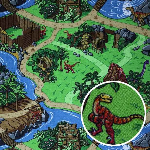 Dětský metrážový koberec Dino - neúčtujeme odřezky z role, na míru, šíře 2m,3m,4m, vícebarevná, filc, dětský pokoj, Vopi
