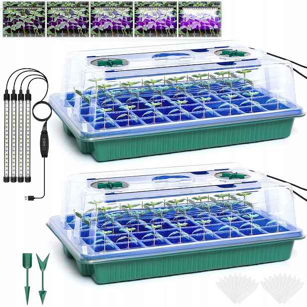 Miniskleník S Led Osvětlením Se 4 Lampami Pro Pěstování Rostlin A 3 Režimy Časovače