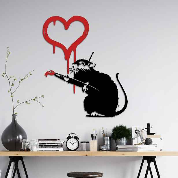 Wallity Nástěnná dekorace Banksy Metal 08 černá