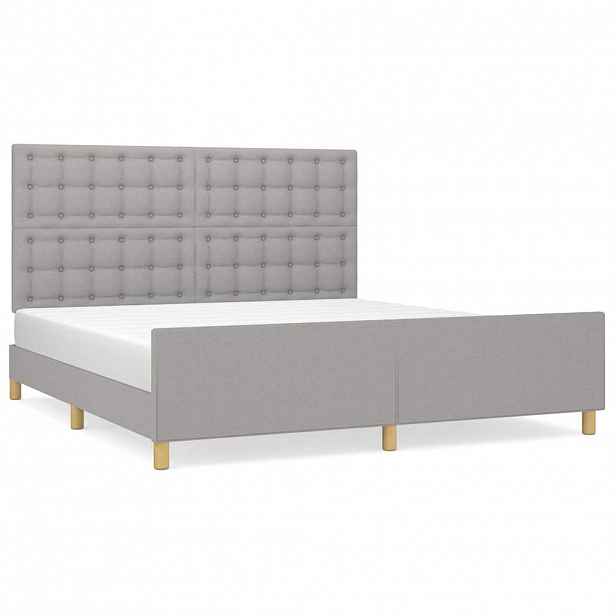 vidaXL Rám postele bez matrace světle šedý 160 x 200 cm textil