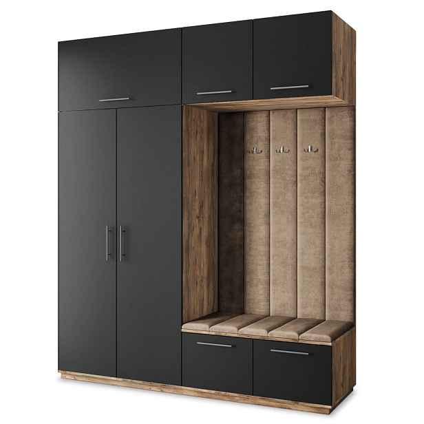 MASSENO MODERNÍ PŘEDSÍŇOVÁ SESTAVA REMA, 200/240/60 cm, dub Lefkas