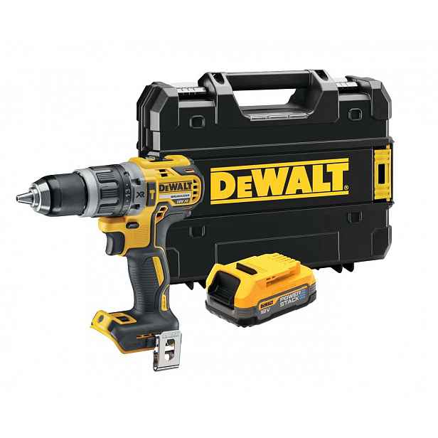 DeWALT - 18V AKU vrtací šroubovák s příklepem, 1x aku 1,7 POWERSTACK, bez nabíječky DCD796E1T