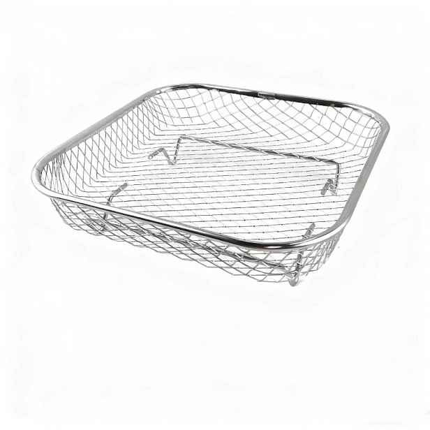 TEMU 18cm Jednovrstvý Čtvercový Nerezový Příslušenství do Fritézy – Multifunkční Grilovací Mřížka, Parní Mřížka, Sušicí Mřížka, Filtrační Mřížka pro