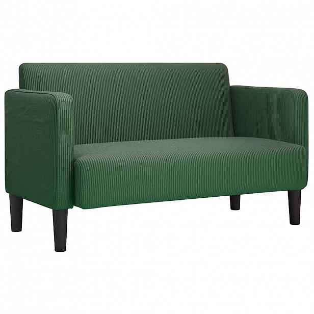 vidaXL Loveseat Sofa tmavě zelená 109 cm manšestrová tkanina