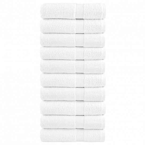 vidaXL Prémiové ručníky SOLUND 10 ks bílé 50x100 cm 600 g/m²
