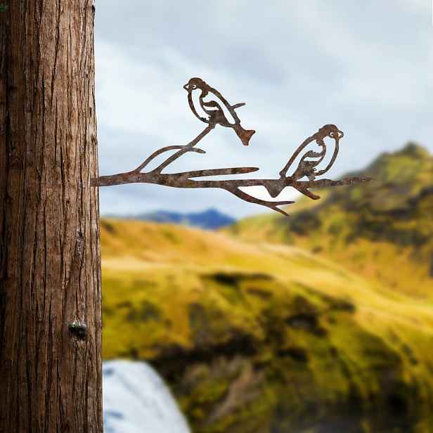 Zahradní dekorace Bird On The Branch 08 - Brown