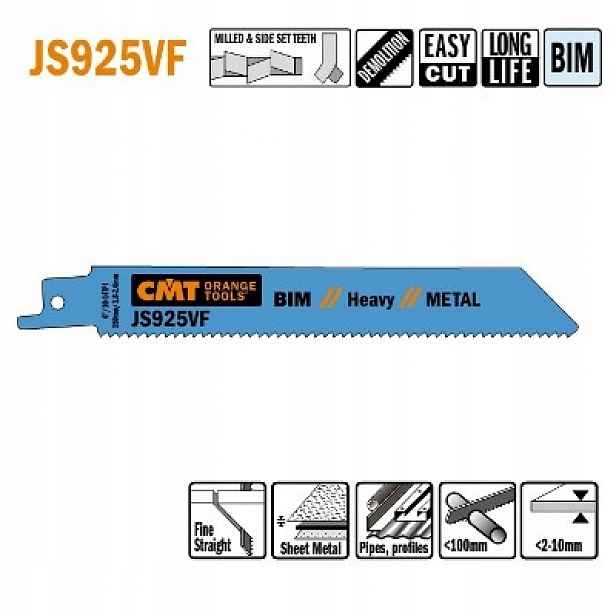 Cmt JS925VF-5 Pila ocaska L 150 I 130 H 19 K 1,25 Ts 1,8-2,6