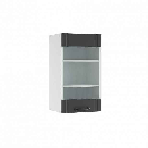 Vicco SKLENĚNÁ KUCHYŇSKÁ SKŘÍŇKA Fame-Line Antracitový venkovský dům 40 cm