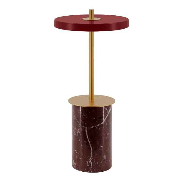 Červená mramorová LED stmívatelná stolní lampa s kovovým stínidlem (výška 25,5 cm) Asteria Move Mini – UMAGE