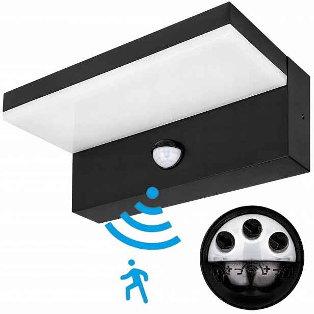 Nástěnná Venkovní Zahradní Fasádní Lampa S Led Senzorem 9W IP44