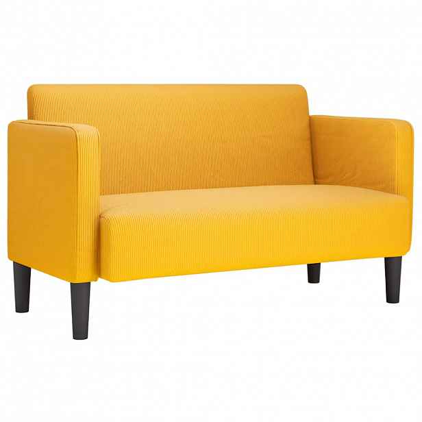 vidaXL Loveseat Sofa světle žluté 109 cm manšestrová tkanina