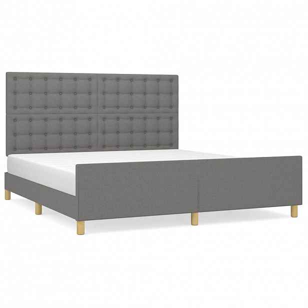 vidaXL Rám postele bez matrace tmavě šedý 160 x 200 cm textil