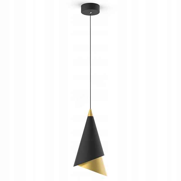 Italux Závěsná lampa Raalto Led Černá/Zlatá 469lm Ø25 cm