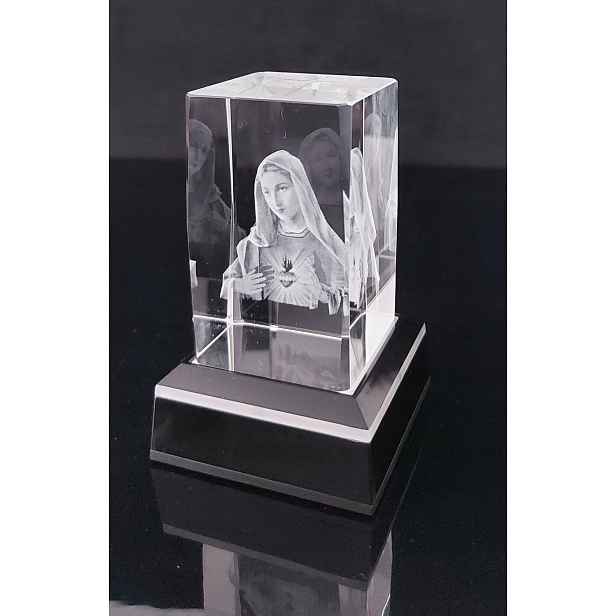 Křišťál 3D nápad na dárek suvenýr figurka výročí Ježíše Marie