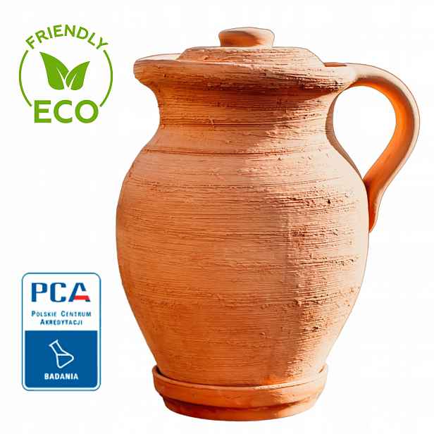 Hliněný džbán na vodu a potraviny 1,5 l s certifikátem Hrnec