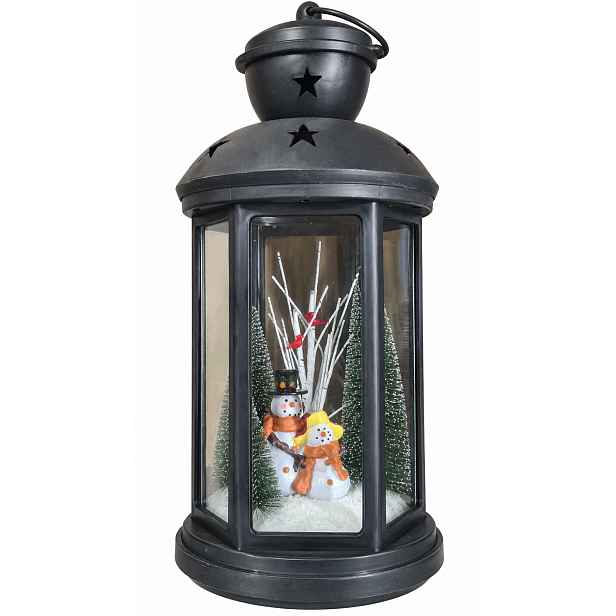 Led vánoční lampion sněhuláci zimní scenérie