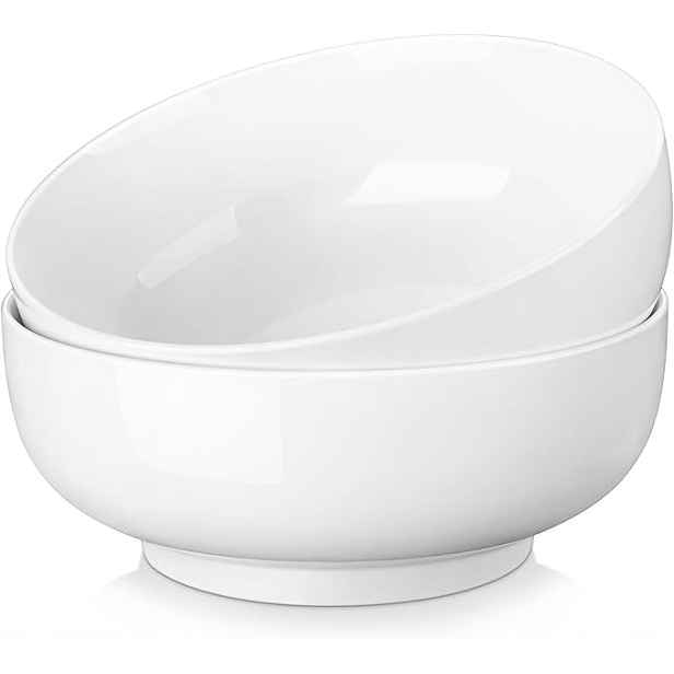 Malacasa Sada 2 Bílých Porcelánových Misek 3400 ML Na Těstovinový Salát