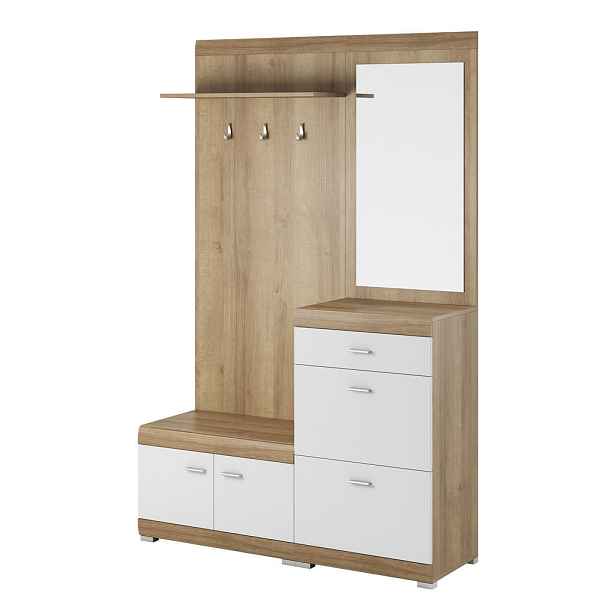 MASSENO MODERNÍ PŘEDSÍŇOVÁ SESTAVA AURA, 135/197/34 cm, dekor dub