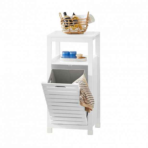 SoBuy NÍZKÁ KOUPELNOVÁ SKŘÍŇKA s 1 policí Bílá 42x30x90cm Minimalistický