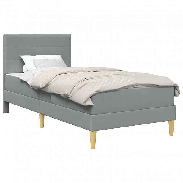 vidaXL Rám postele Světle šedá 90 x 190 cm Polyester