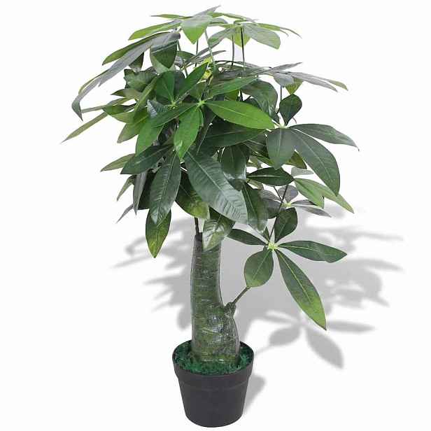 vidaXL Umělá rostlina pachira s květináčem 85 cm zelená