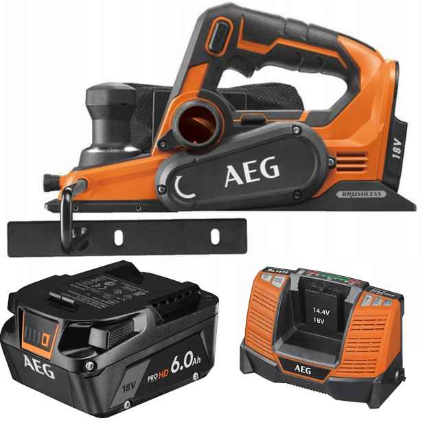 Aeg Bezkartáčový hoblík 18 V nabíječka BL1418 Akumulátor 6.0 Ah