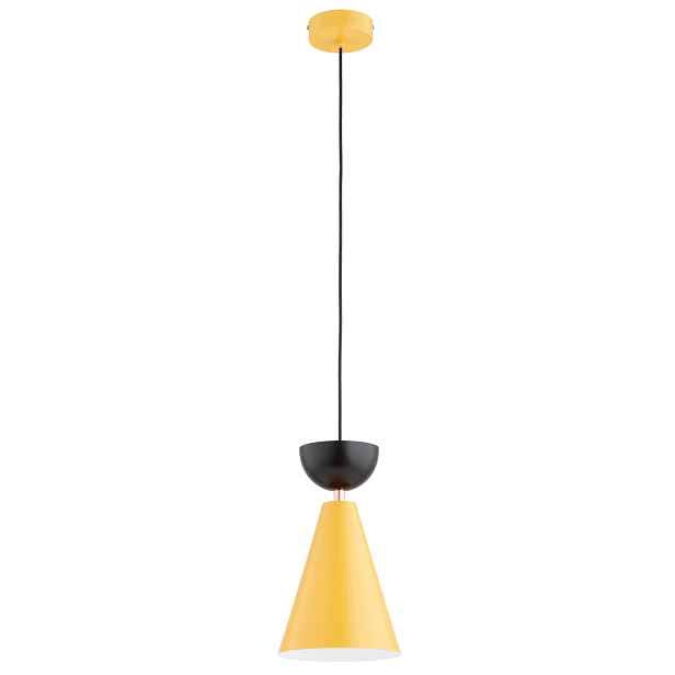 Dekorativní závěsná lampa kužel žluto-černá E27 15W Entori Alfa