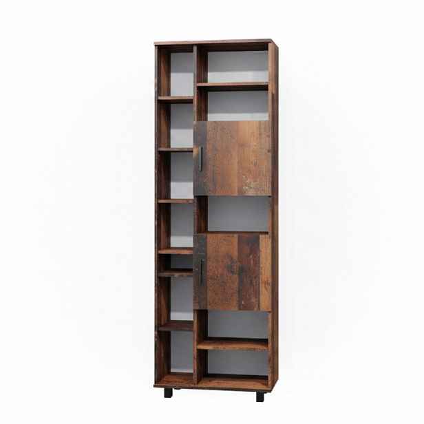 Vicco KOUPELNOVÁ SKŘÍŇKA Ilias Rustikální dub 60 x 190 cm s dvířky a otevřenými přihrádkami