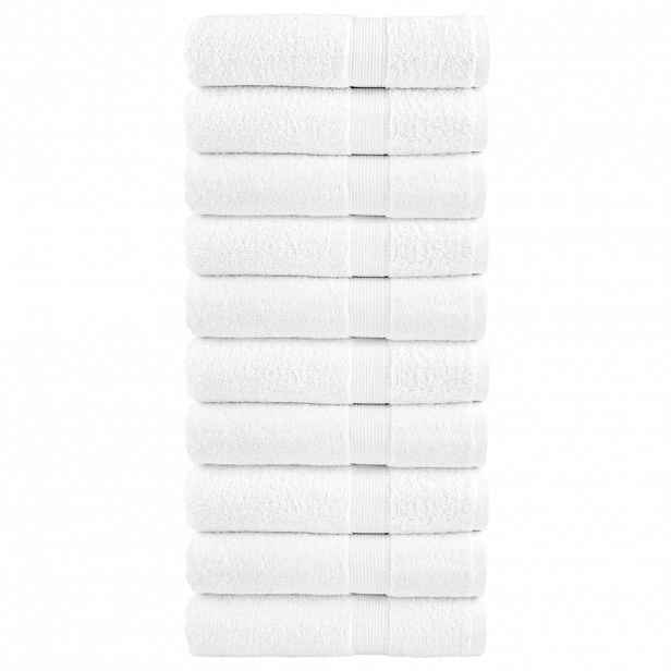 vidaXL Prémiové ručníky do sprchy SOLUND 10 ks bílé 70x140 cm 600 g/m²
