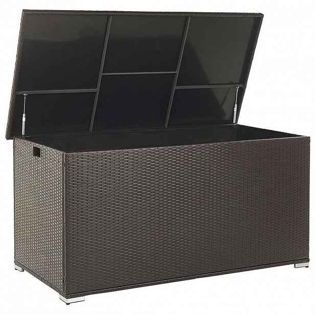 Beliani ÚLOŽNÝ BOX NA POLSTROVÁNÍ Ratan hnědý 155/75 cm Modena