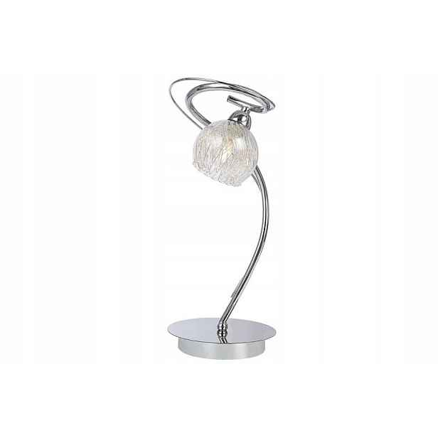 Dekorativní stolní lampa glamour chrom skleněné stínidlo 32 cm Reality