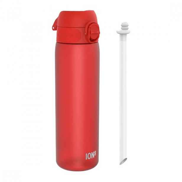 Láhev na vodu "SLIM", včetně brčka, recyklon, 500 ml Red - Ion8